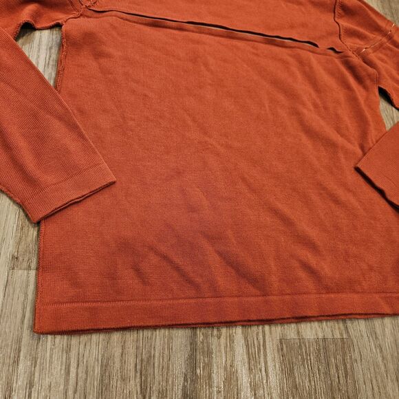 Vtg Arizona Jean Sweater Mens L Orange 1 Stripe Y2K Preppy Cotton Boho Cottage - Picture 4 of 8